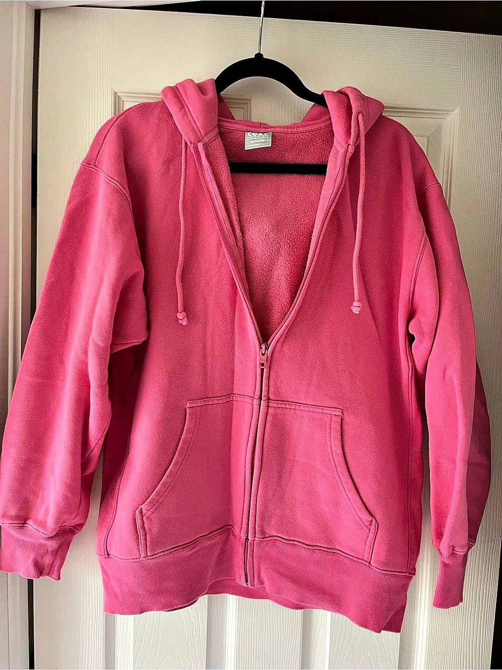 Tna Cozy Fleece Boyfriend Zip Hoodie Pink Medium